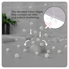 OHMO Cat Litter Mat Large premium silicone is waterproof and BPA-free, protecting floors.