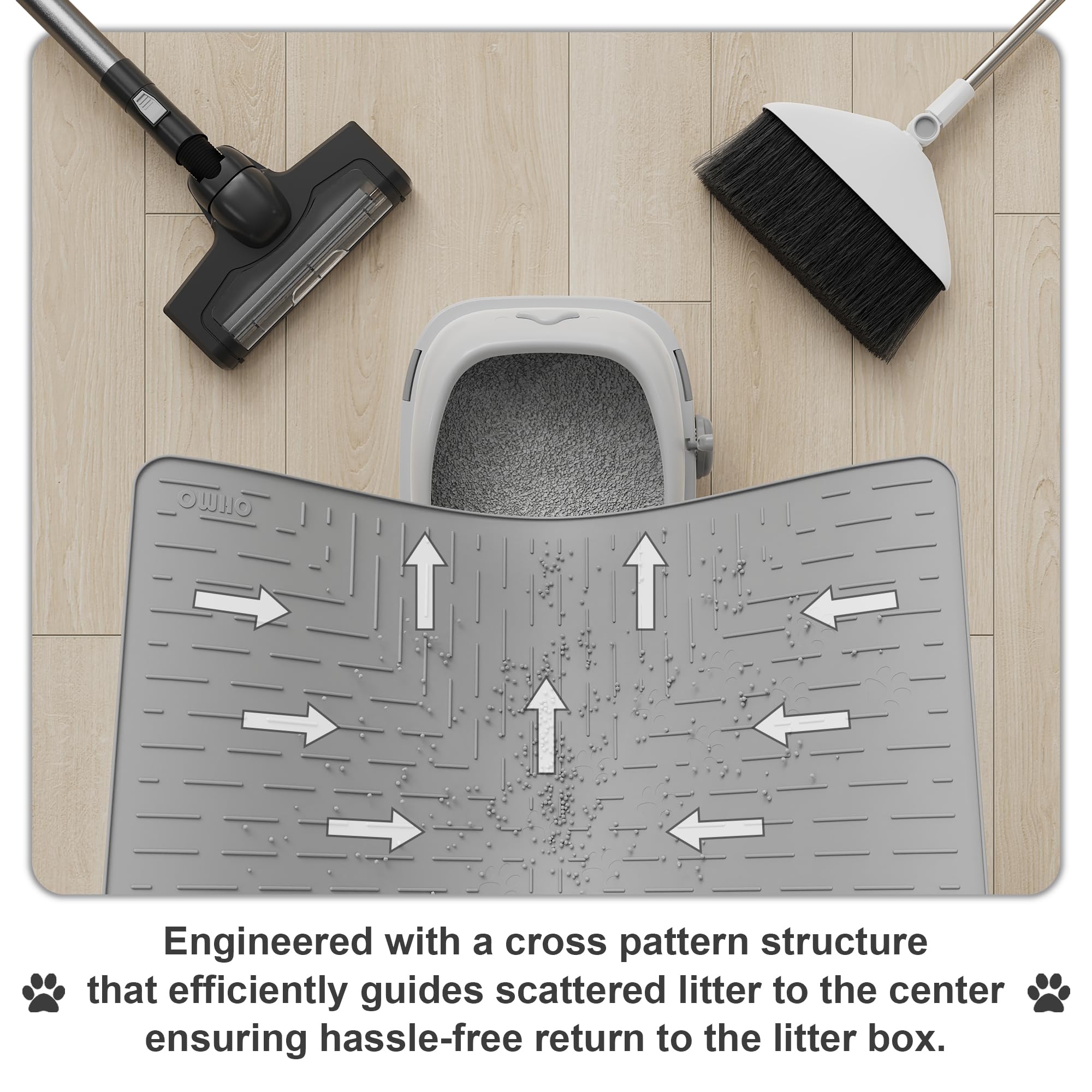 OHMO Cat Litter Mat Large doubles as a pet feeding or dish-drying mat.