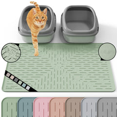 OHMO cat litter mat large sage green traps litter and reduces tracking