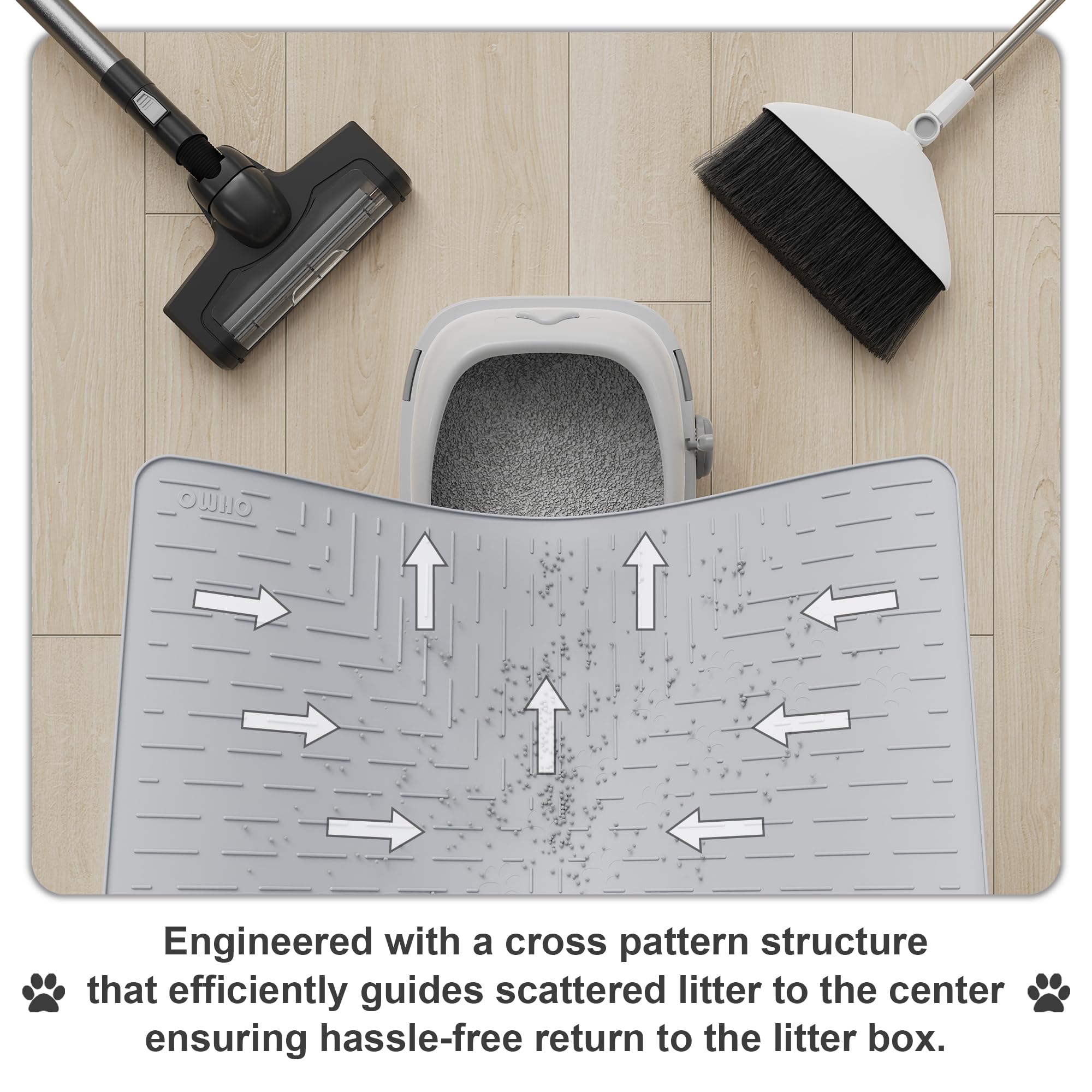 OHMO cat litter mat waterproof BPA-free for odor-free maintenance