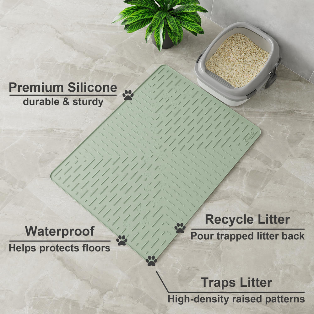 OHMO XXL mat close-up ridges trap litter for easy cleanup.
