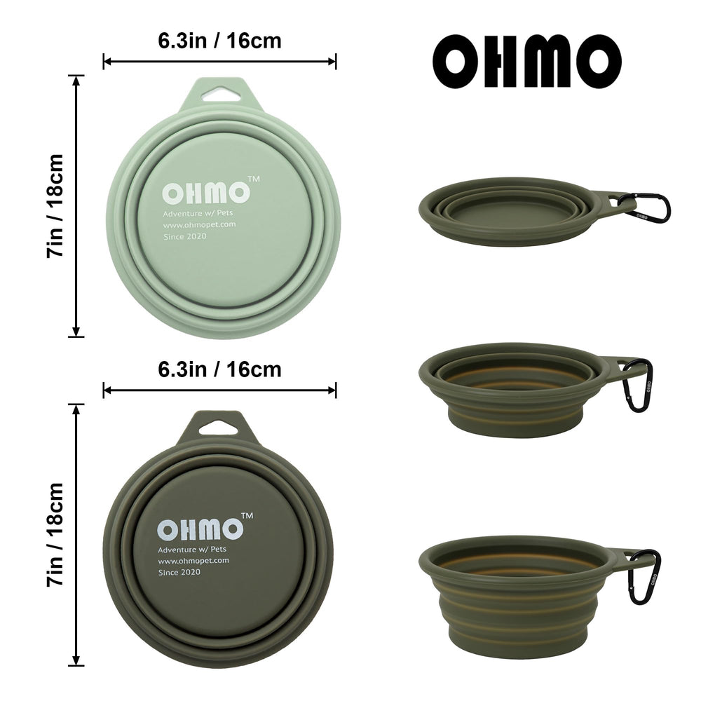 OHMO silicone travel bowl with no plastic rim ensures easy cleaning
