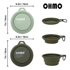OHMO silicone travel bowl with no plastic rim ensures easy cleaning