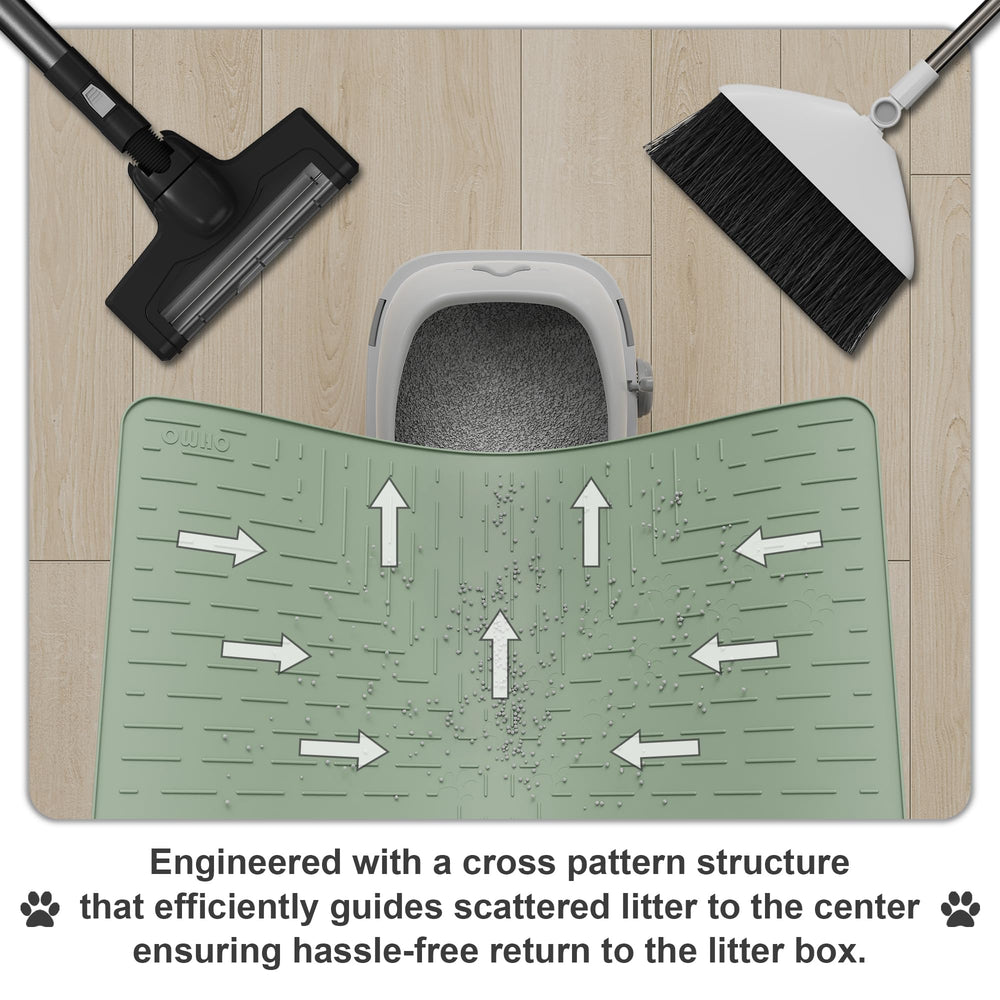 OHMO center grooves guide litter back to the box for easy disposal
