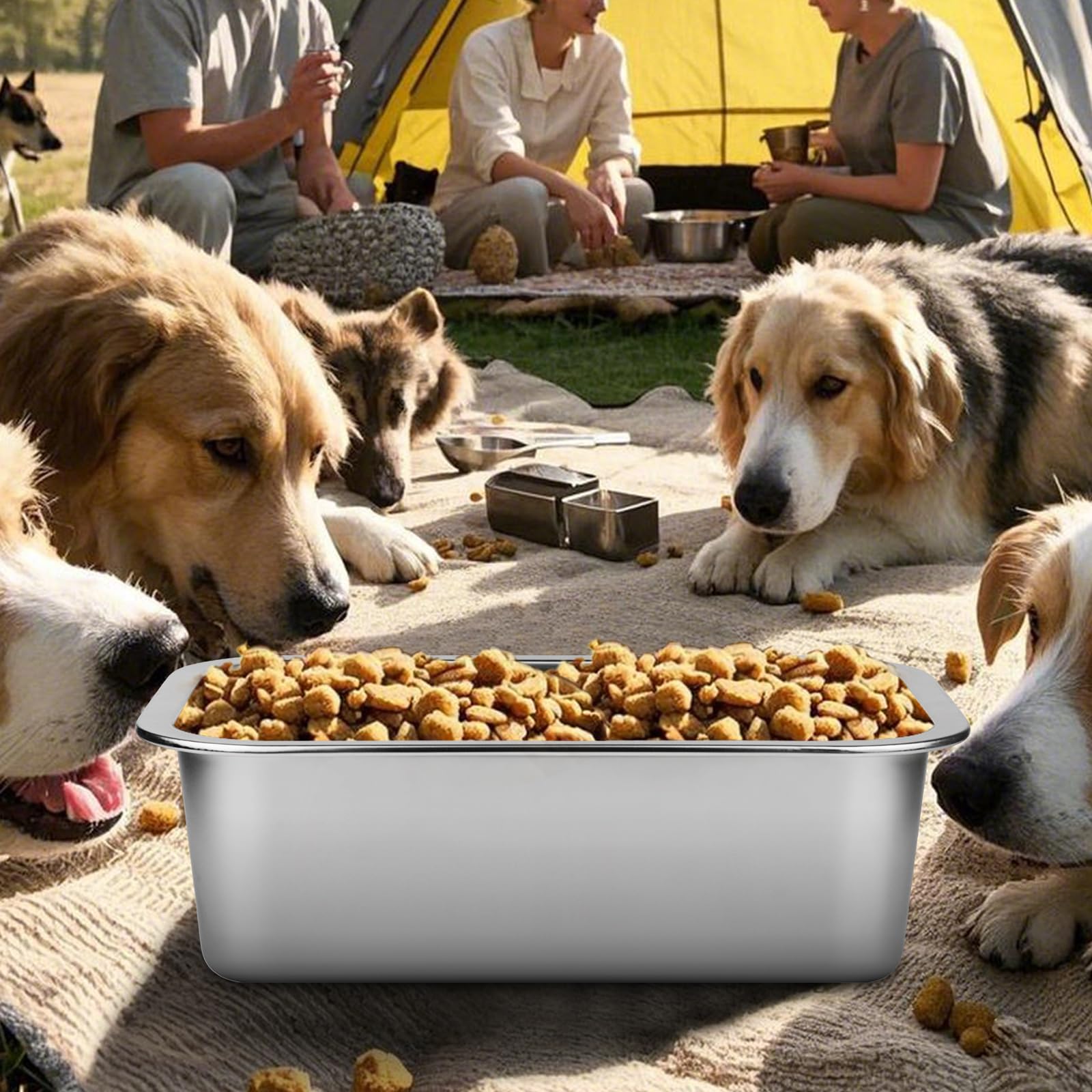 Heavyweight design reduces movement during outdoor feeding times.