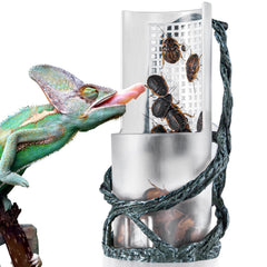 Oiibo chameleon feeding bowl grid plate for active hunting