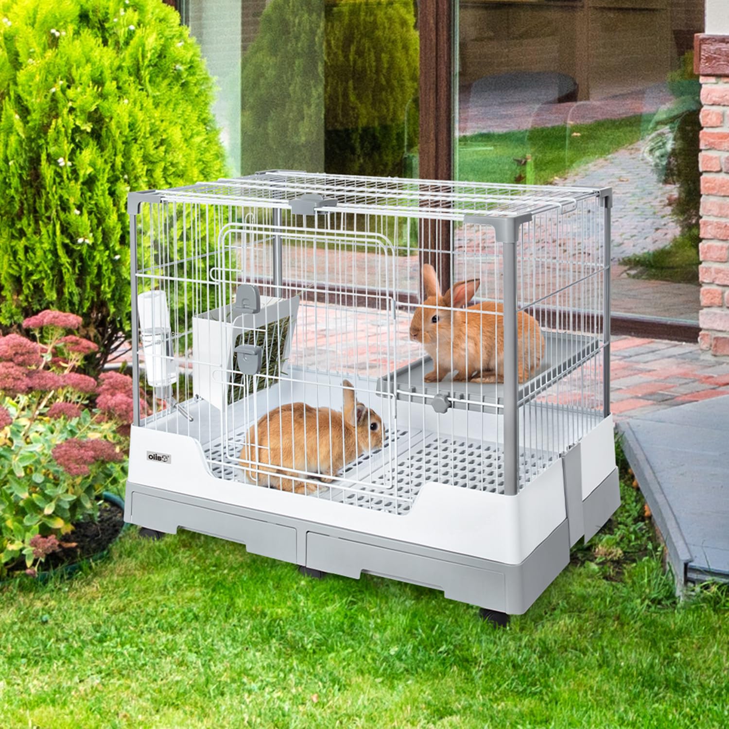 Oiibo Deluxe Rabbit Cage leak-proof bottom, floor protection