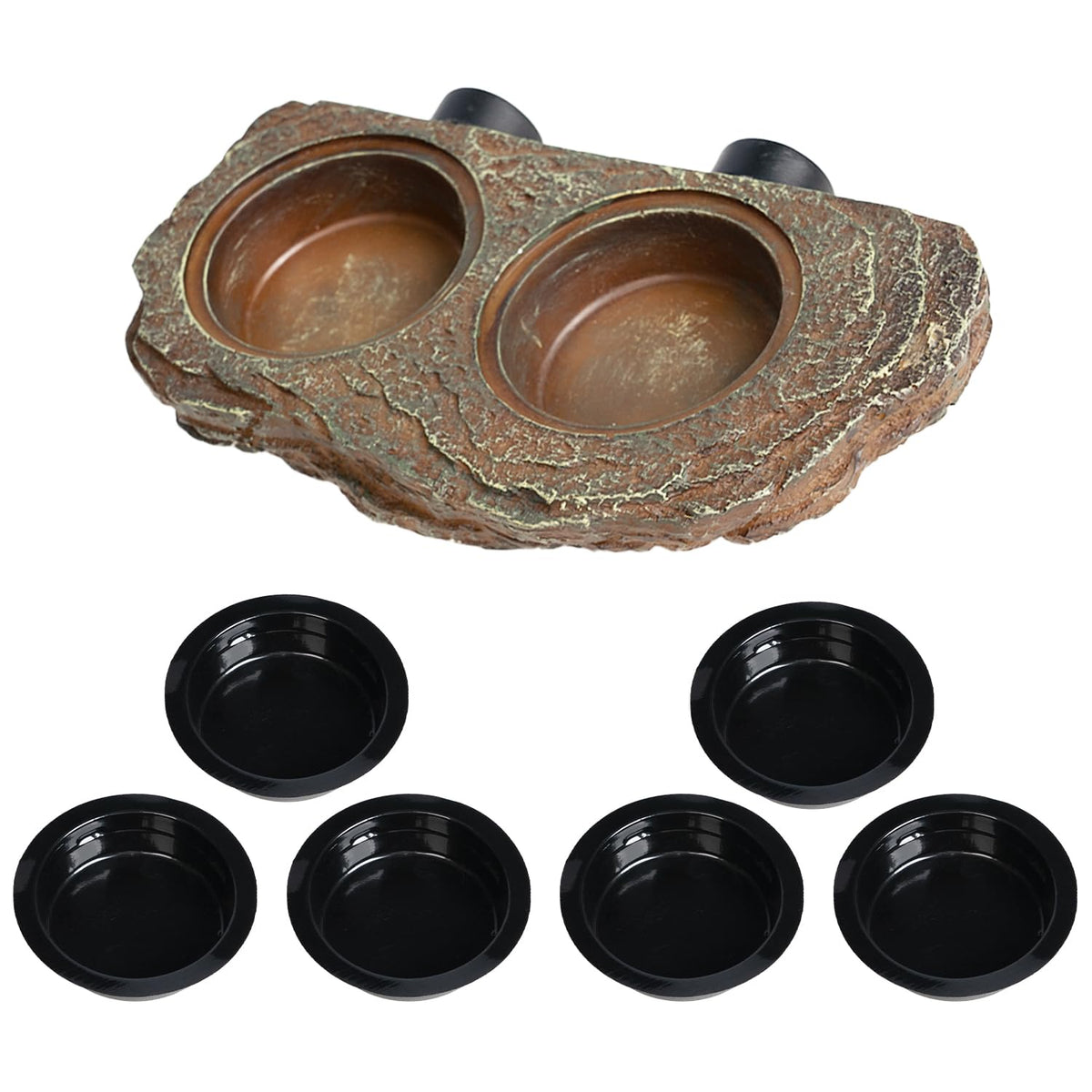 Oiibo magnetic reptile feeder ledge securely attaches to terrarium for stable feeding.