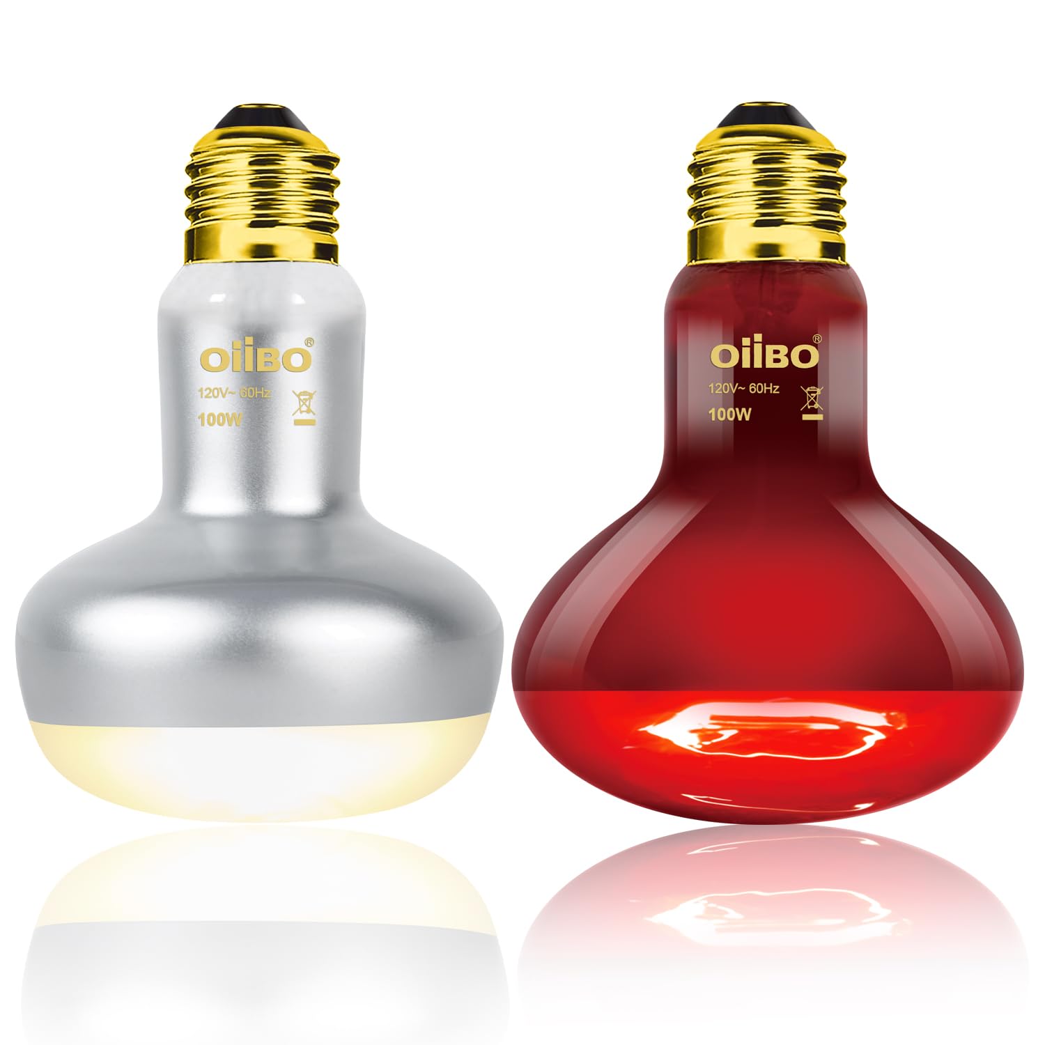Oiibo reptile heat lamp bulbs 2-pack for reliable day-night warmth