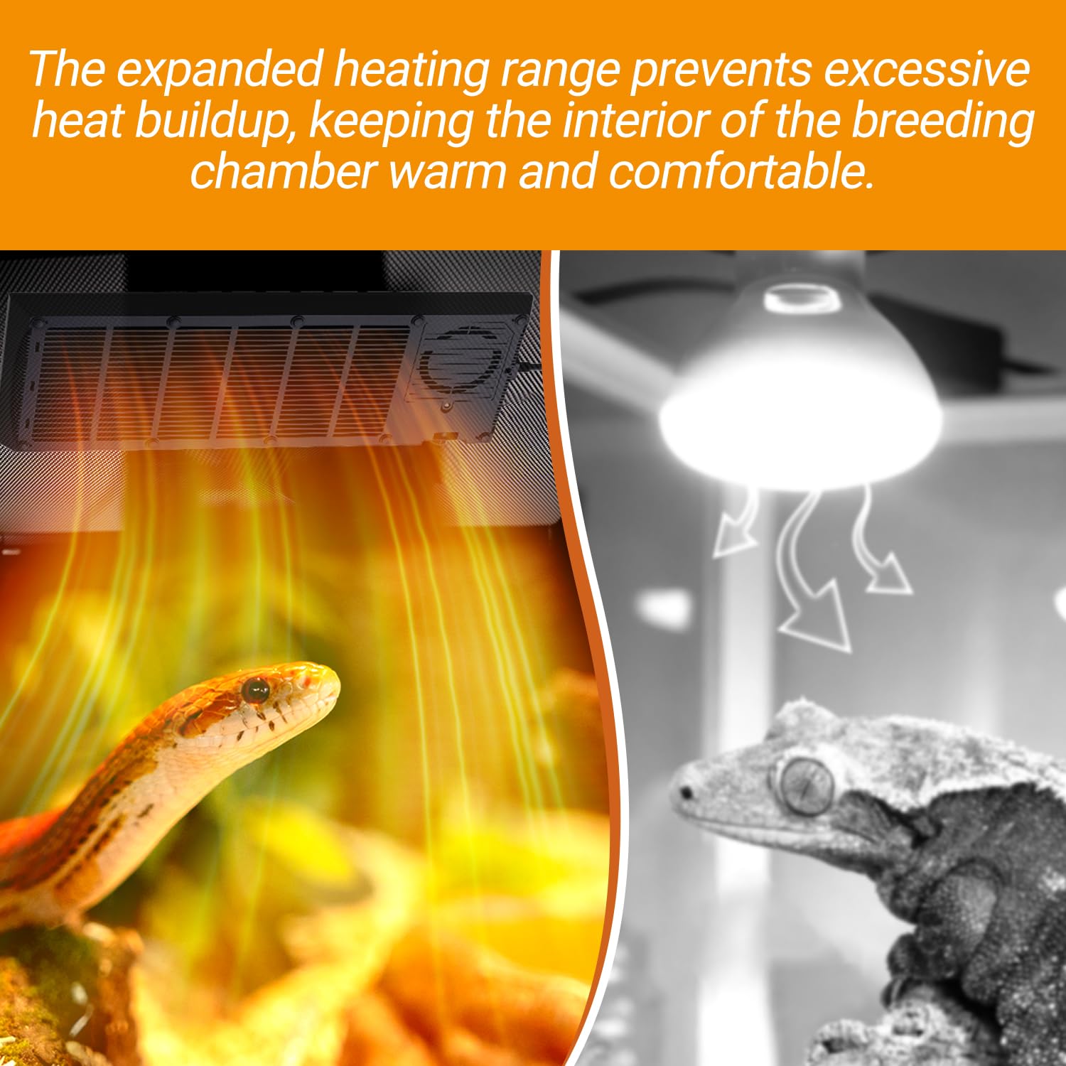 Oiibo Reptile Heat Panel adjustable knob for customizable warmth.