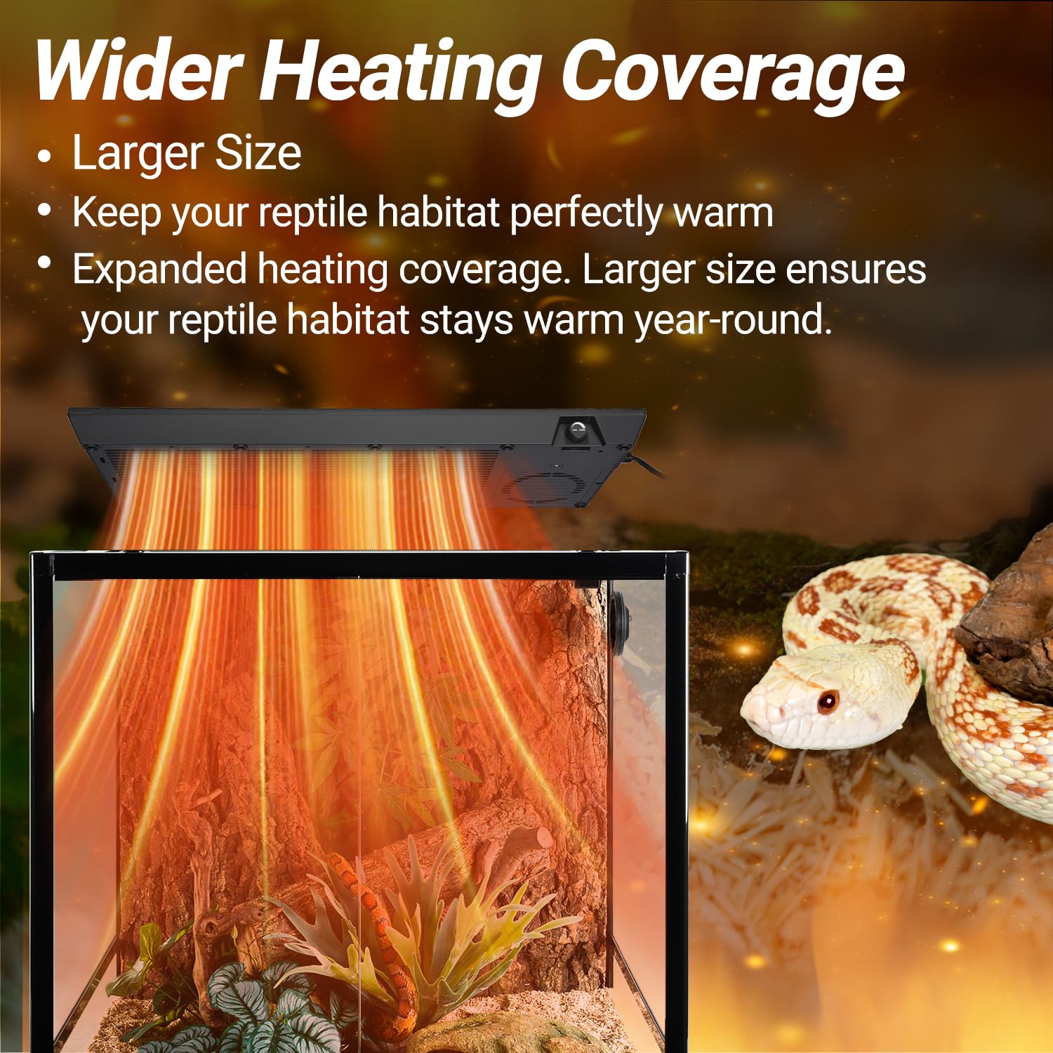 Oiibo Reptile Heat Panel front view shows slim, space-saving profile.