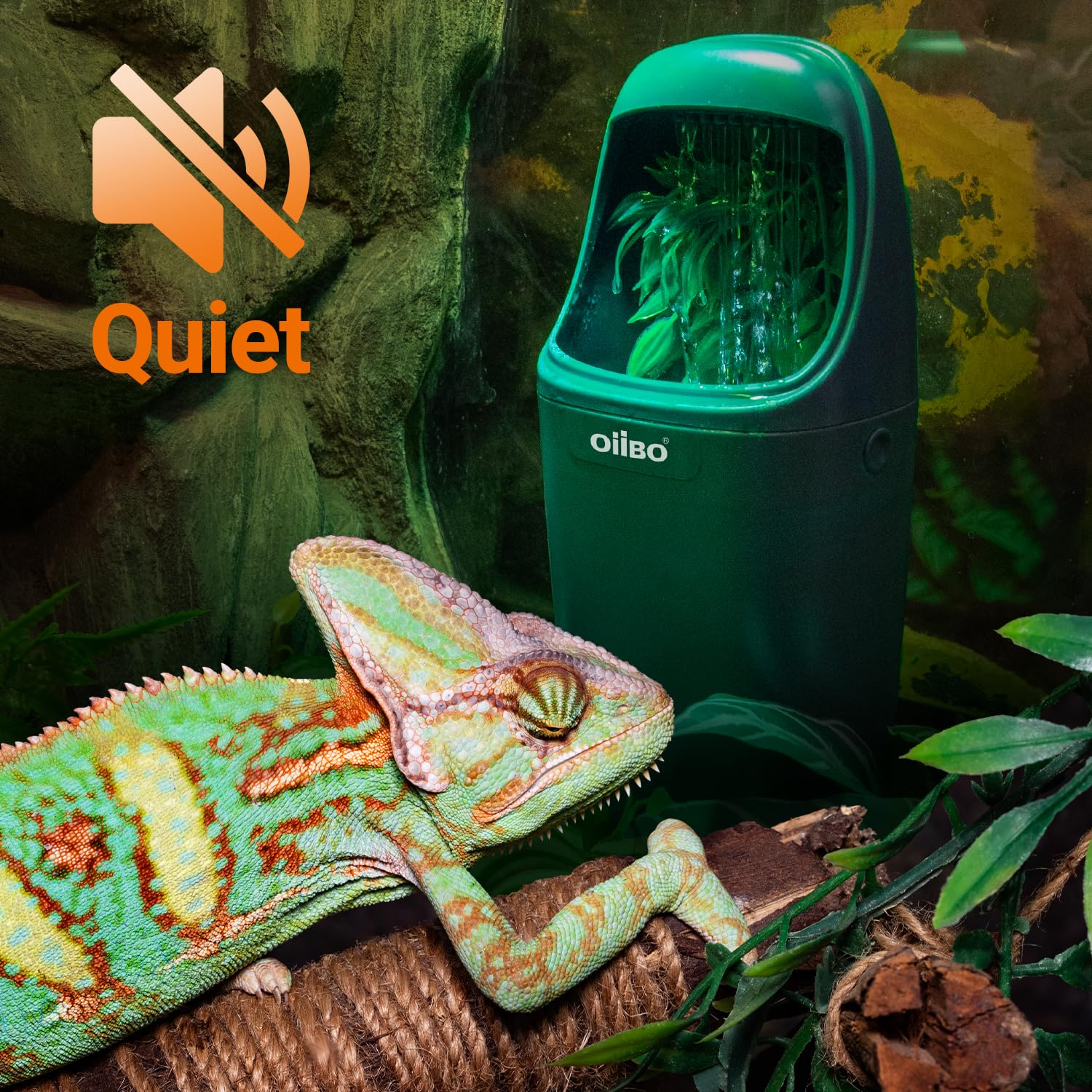Oiibo Reptile Water Dispenser back-sticker or screw mounting offers flexible installation.