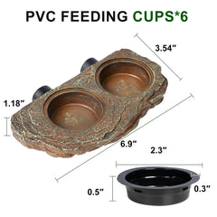Oiibo six-cup feeding ledge with removable cups for easy cleaning.