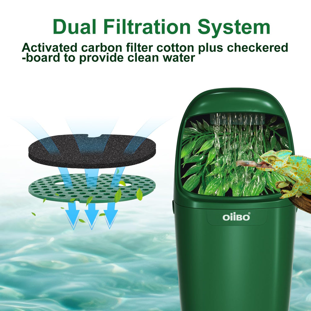 Oiibo waterfall design boosts humidity and invites natural drinking behavior.