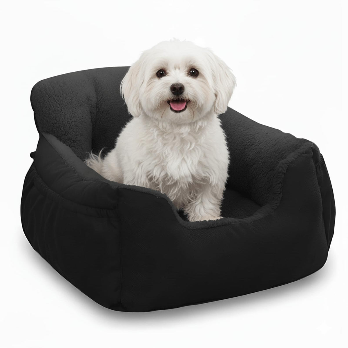 Oiilores dog car seat front view showing secure fit for small dogs