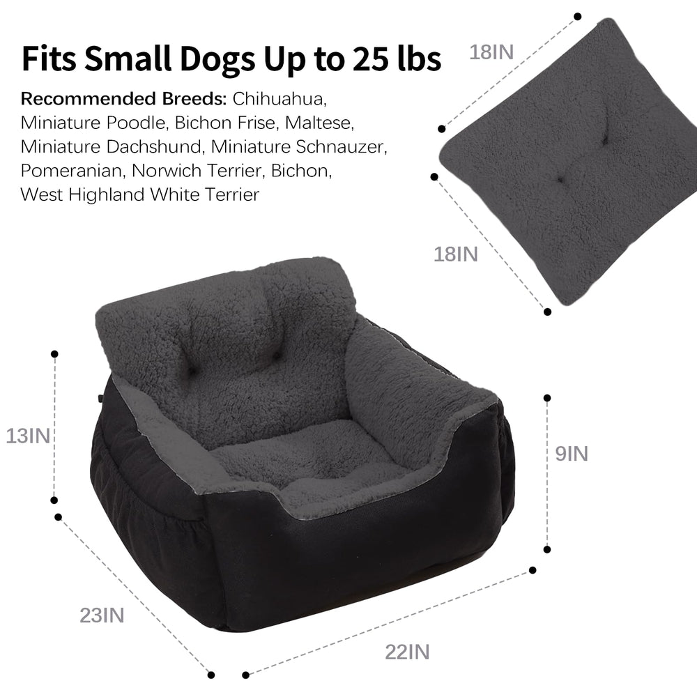 Oiilores dog car seat with storage pockets for travel essentials