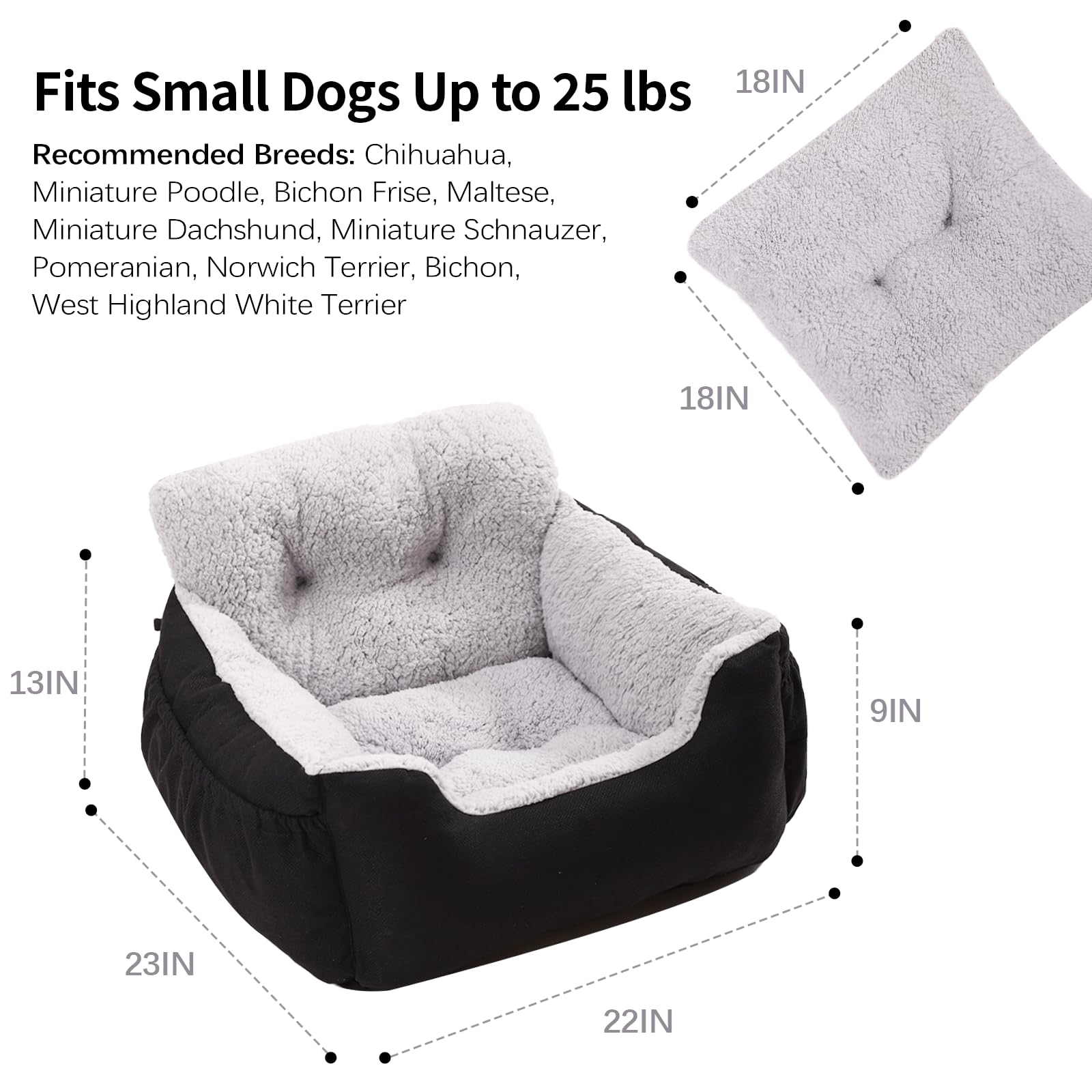 Oiilores dog car seat washable cushion for easy cleaning after trips.