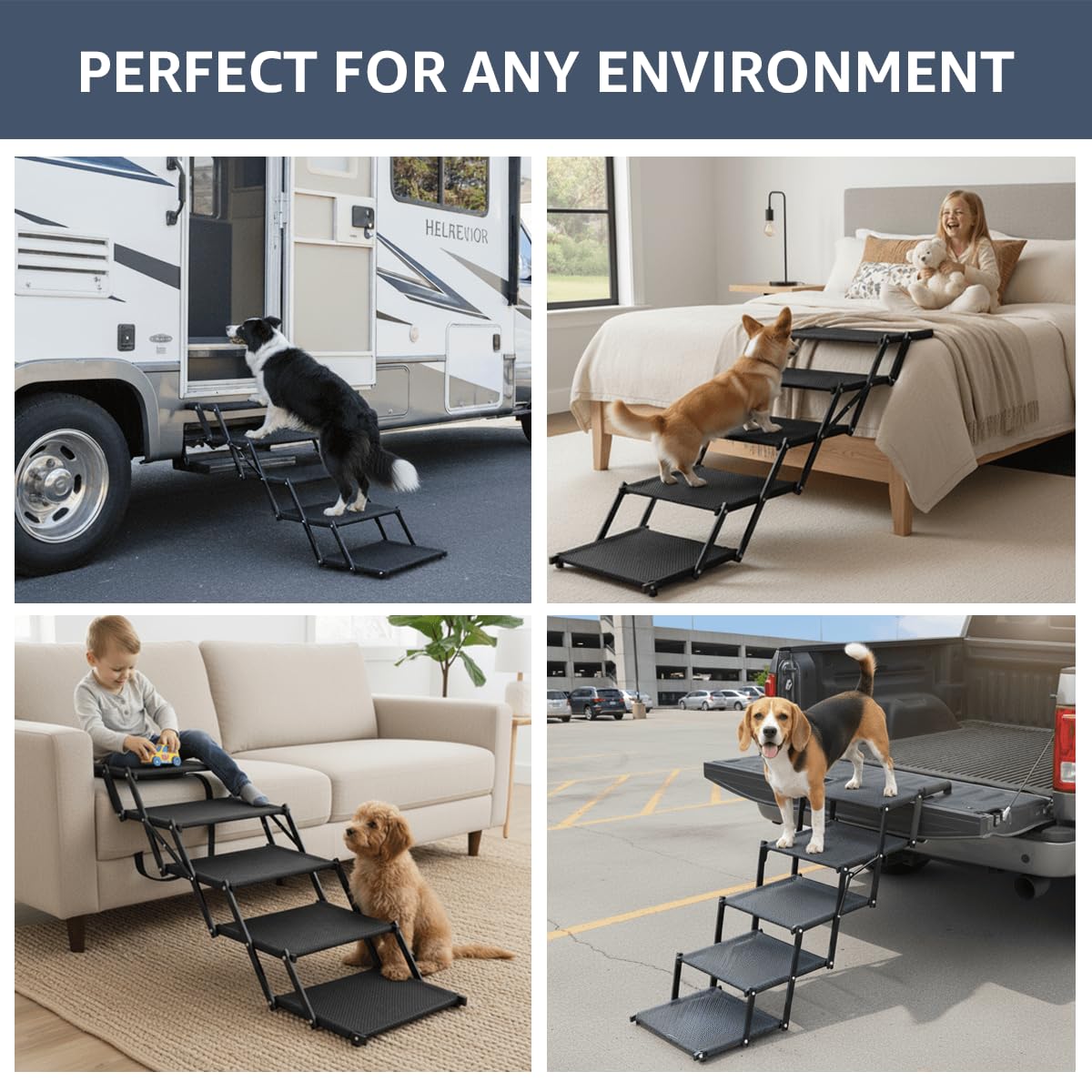 Oiilores rubberized feet grip surfaces for stable use on any floor.