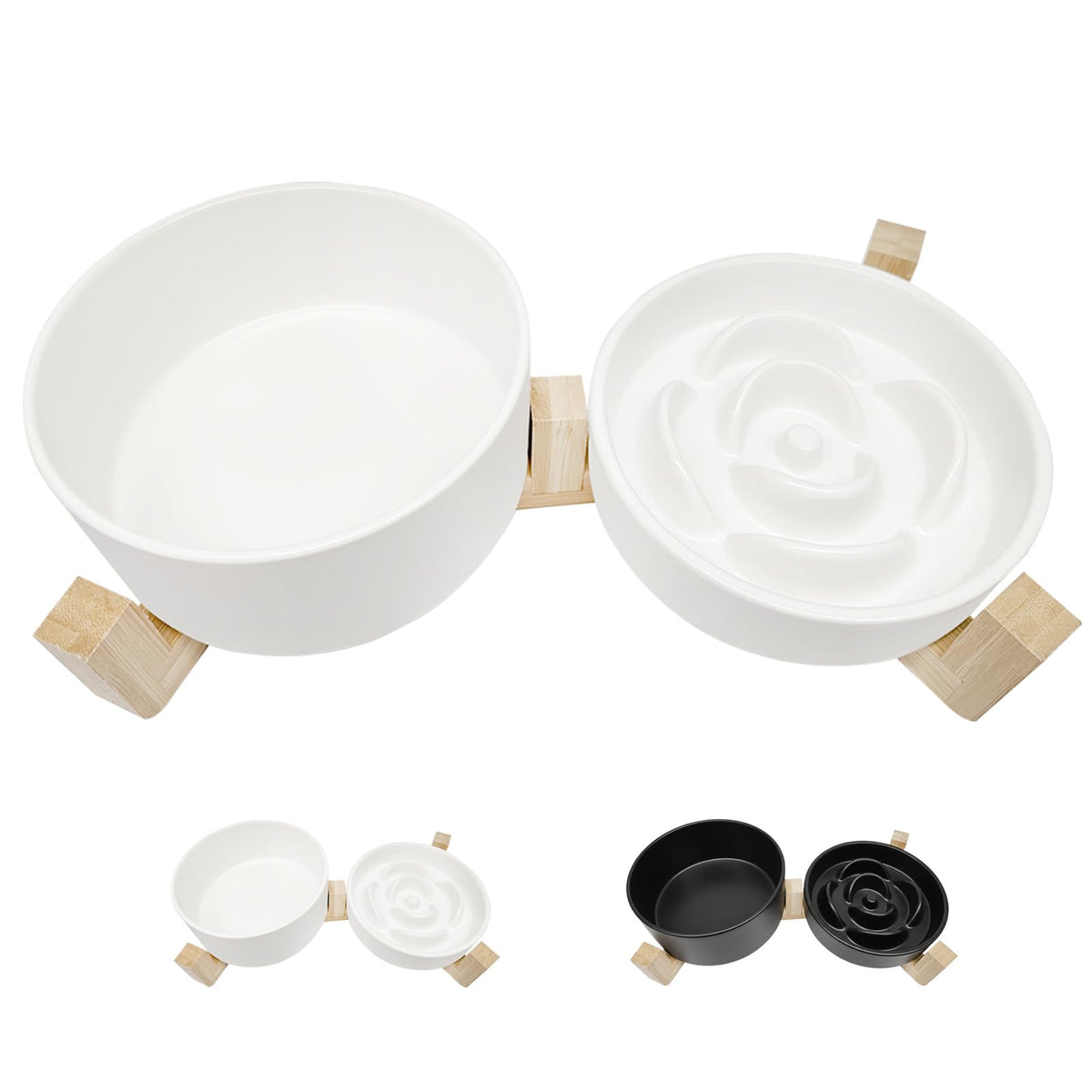 OiKOOiORM ceramic slow-feeder dog bowl 1 cup promotes mindful eating and digestion.