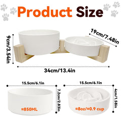 OiKOOiORM wooden stand provides sturdy support for bowls during meals.