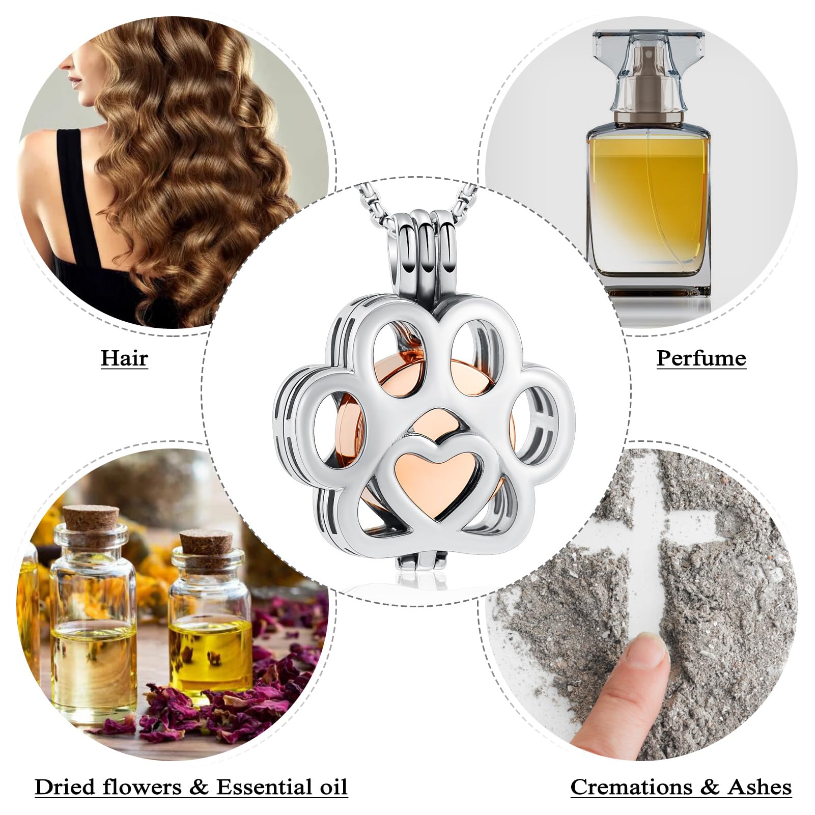Oinsi adjustable chain on urn pendant fits most wearers.