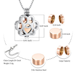Oinsi paw-design urn necklace for dog or cat memories.