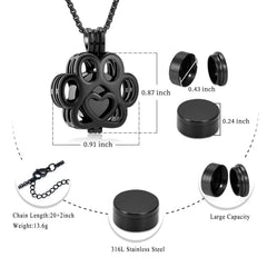 Oinsi paw detail urn necklace highlighting cherished memories and keepsake value.