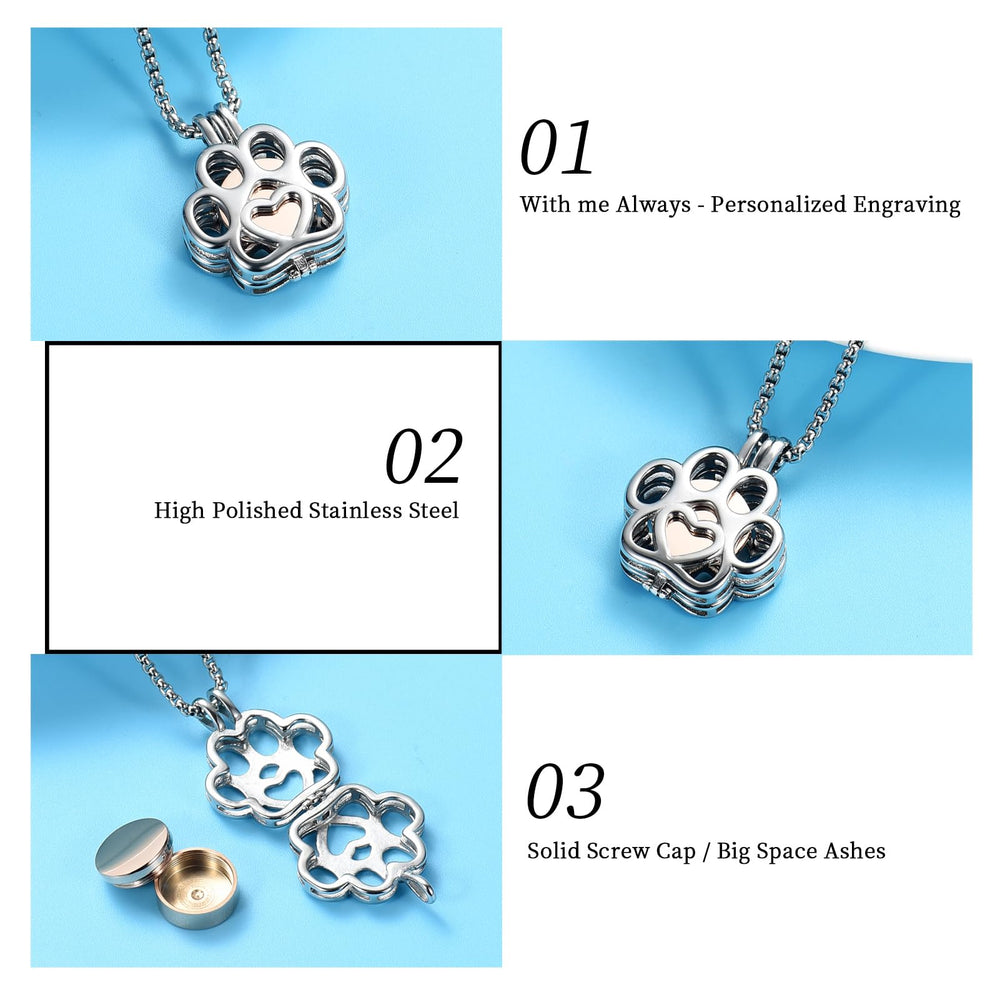 Oinsi stainless steel urn necklace with rose gold finish for durability.