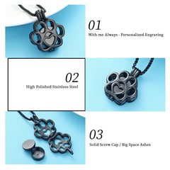 Oinsi urn necklace with mini case for safe ashes storage.