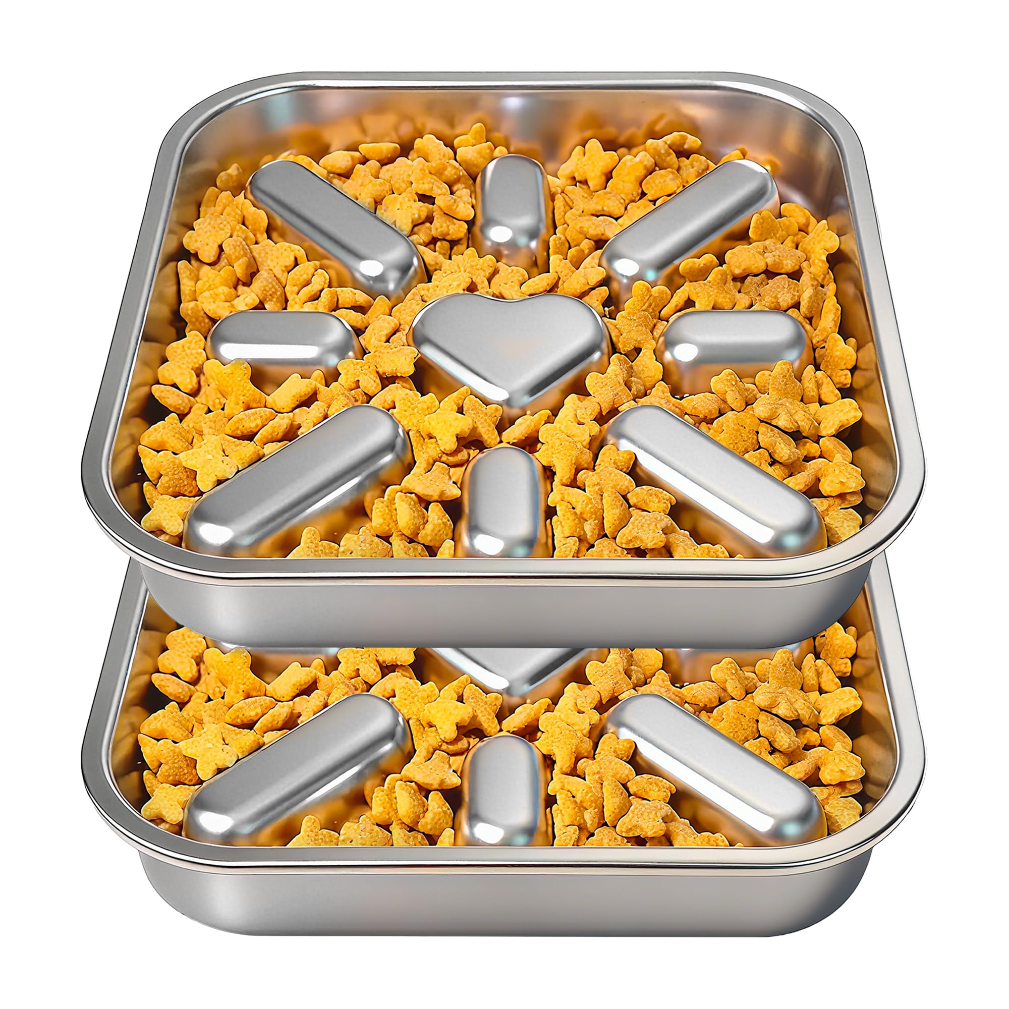 Oiwliur 2-pack slow feeder bowls for dogs with anti-gulping design to slow eating