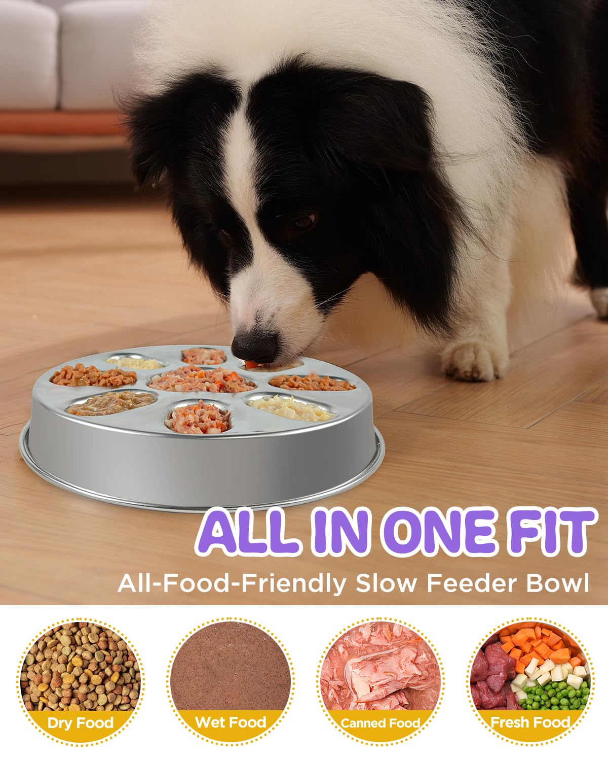 Oiwliur 304 stainless steel bowl resists rust and cleans easily.