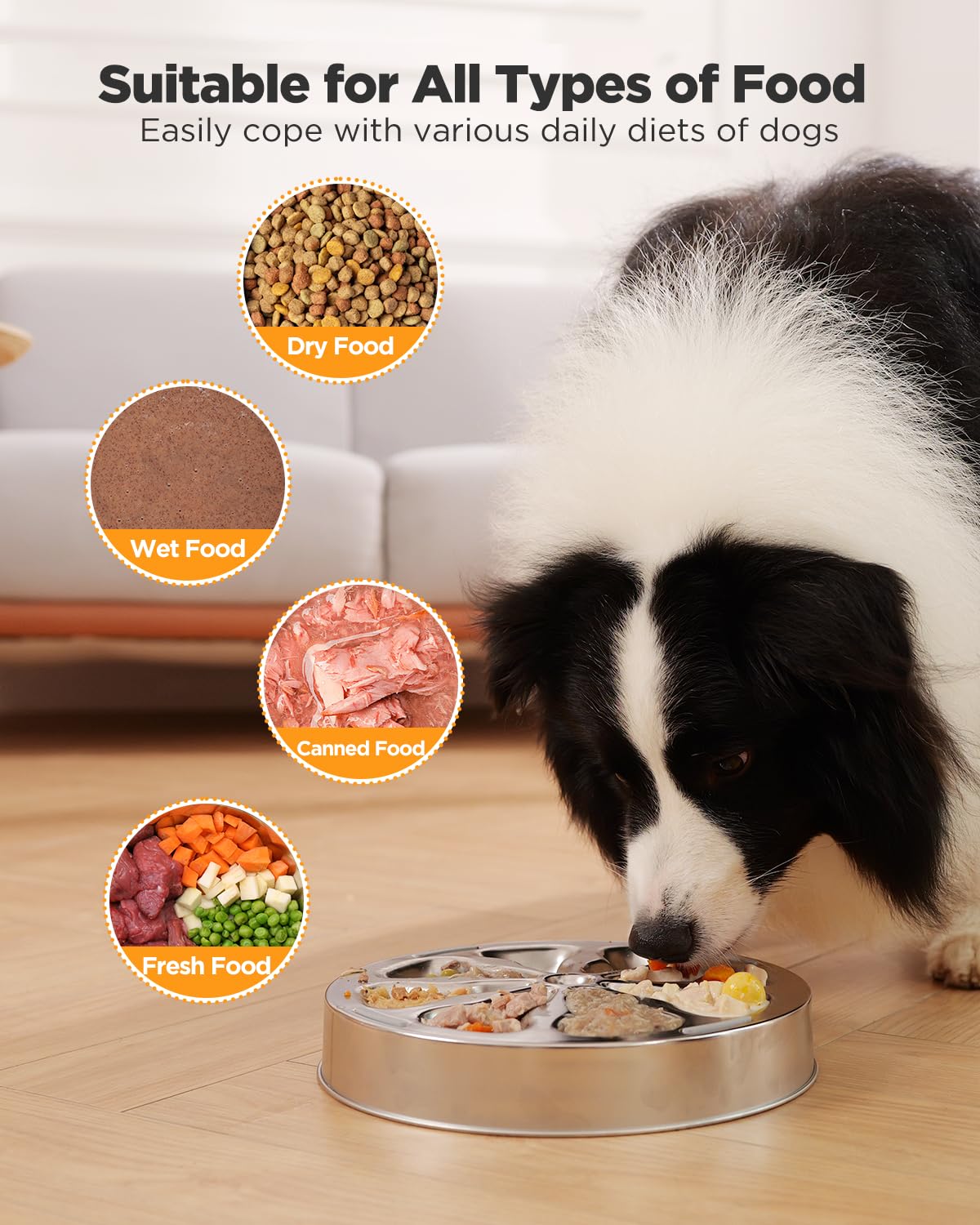Oiwliur 5-cup capacity bowl fits larger portions for bigger dogs.