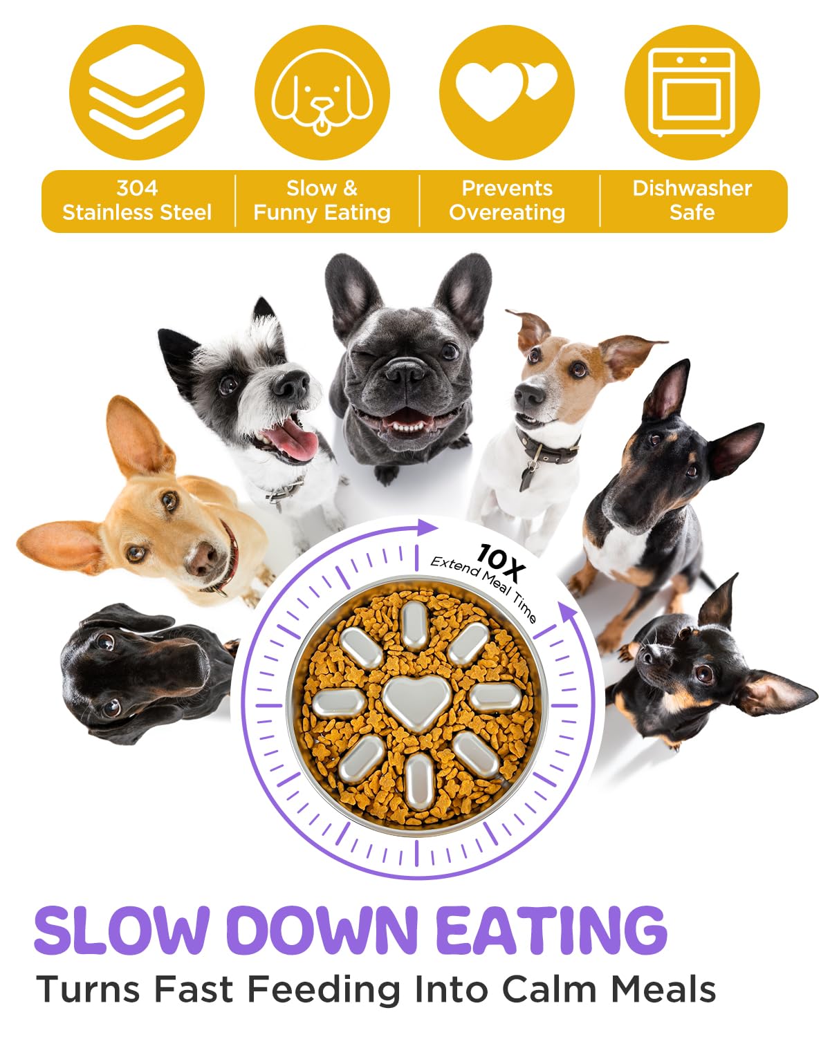 Oiwliur non-slip mat keeps the bowl steady during meals.