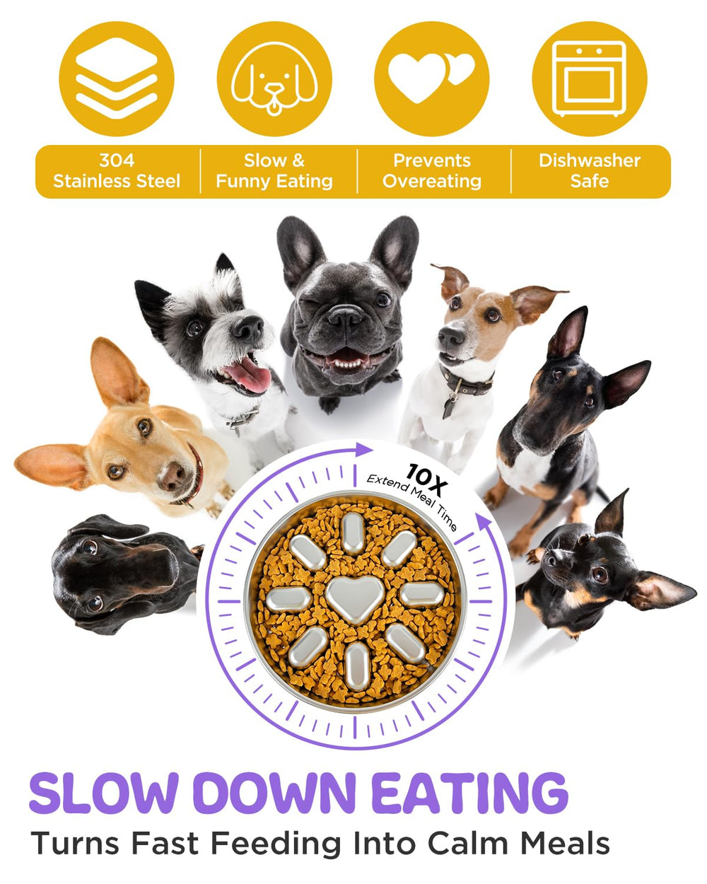 Oiwliur non-slip mat keeps the bowl steady during meals.