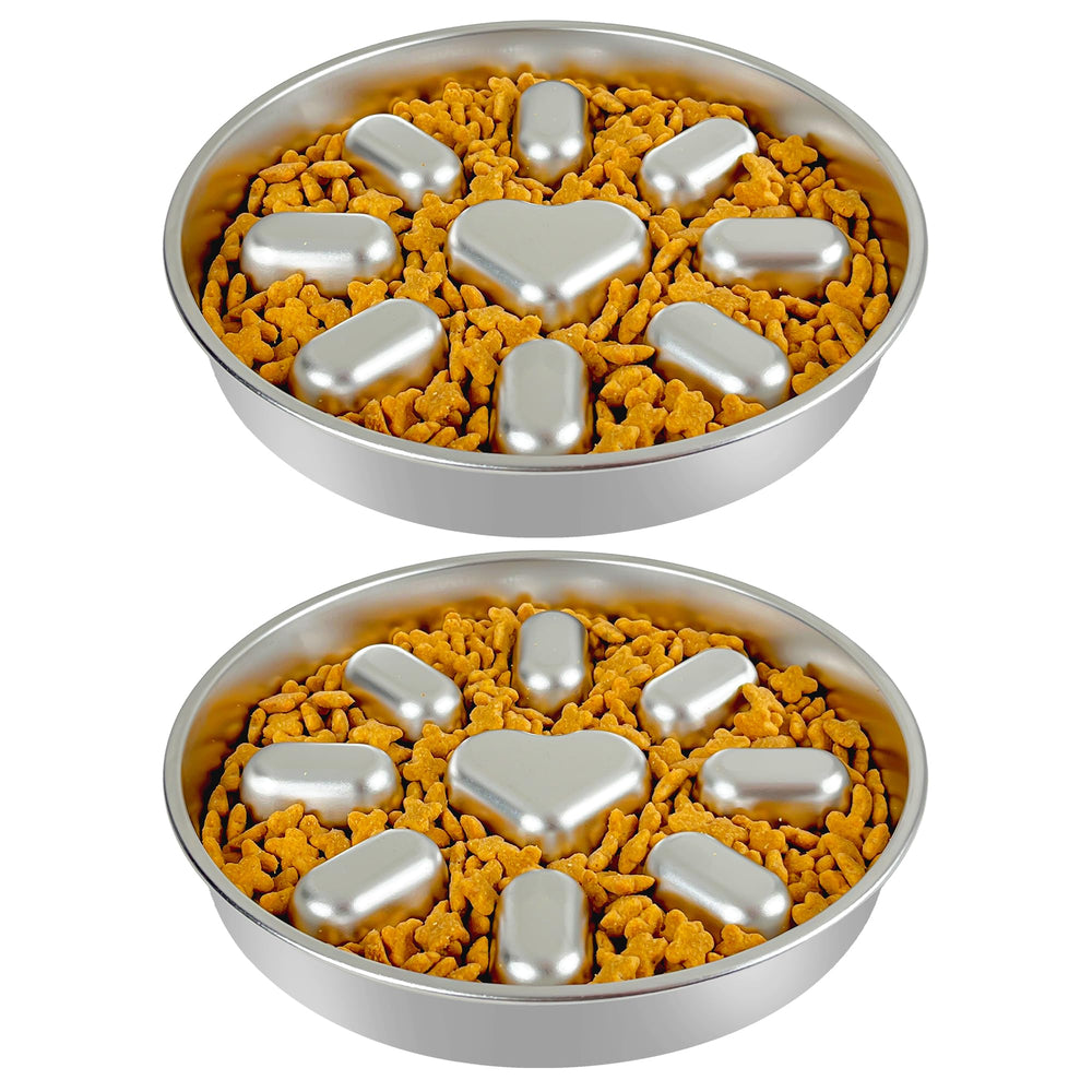 Oiwliur slow-feeder dog bowl with flower pattern slows meals.