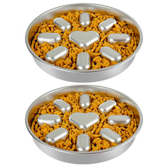 Oiwliur slow-feeder dog bowl with flower pattern slows meals.
