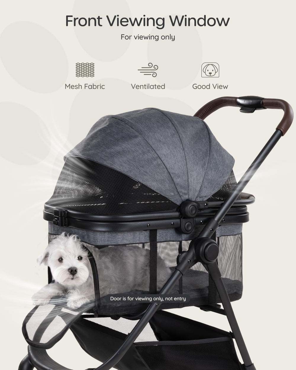 Adjustable canopy on OJCME 3-in-1 stroller provides shade and ventilation