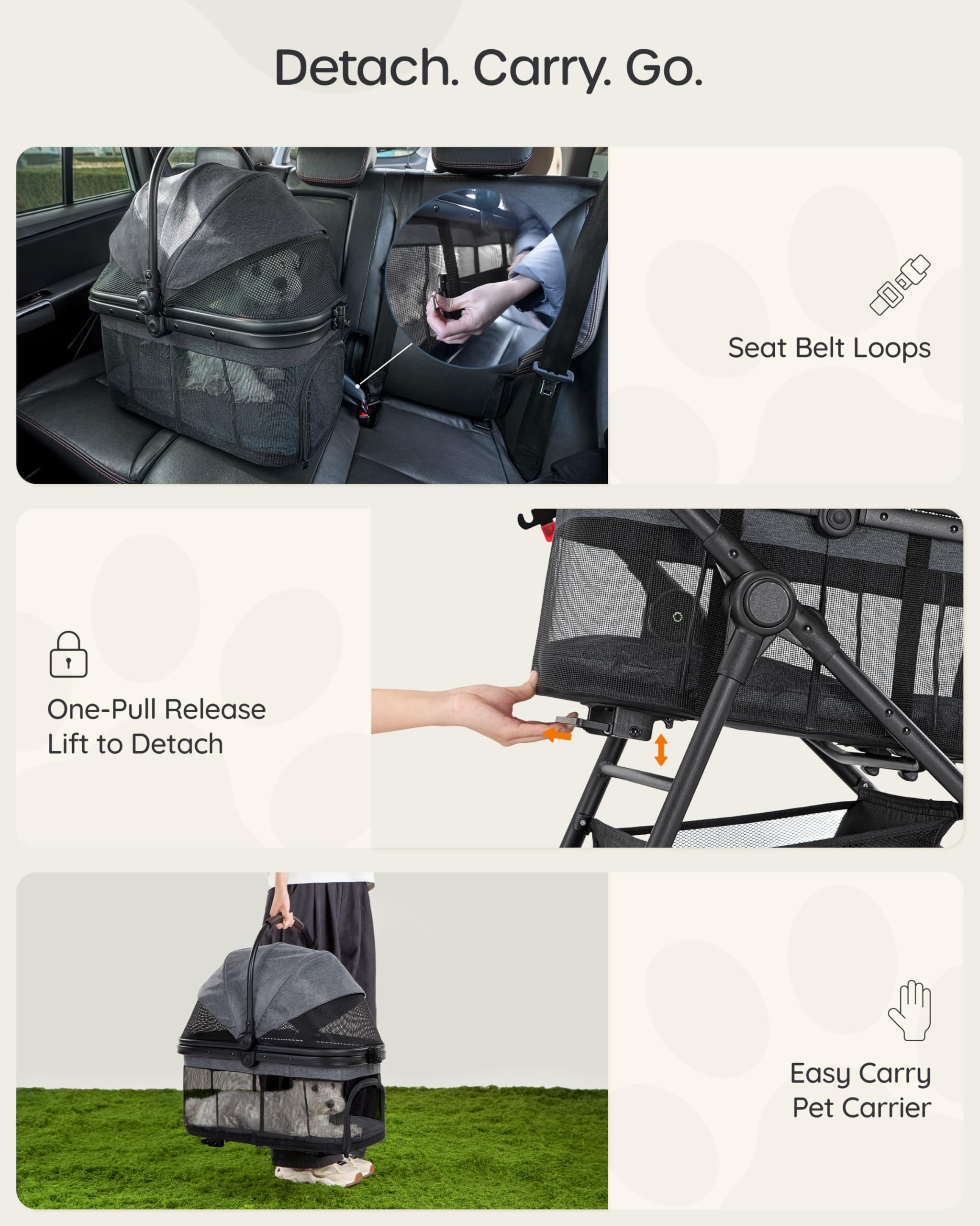 OJCME stroller large storage bag holds essentials for outings