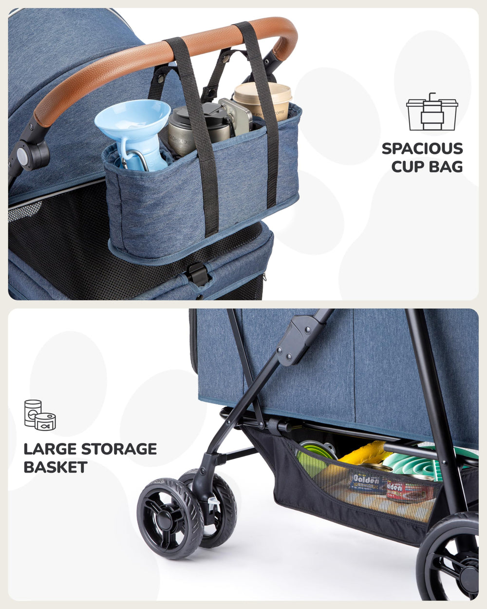 OJCME 132 lbs capacity suits one large or two medium dogs.