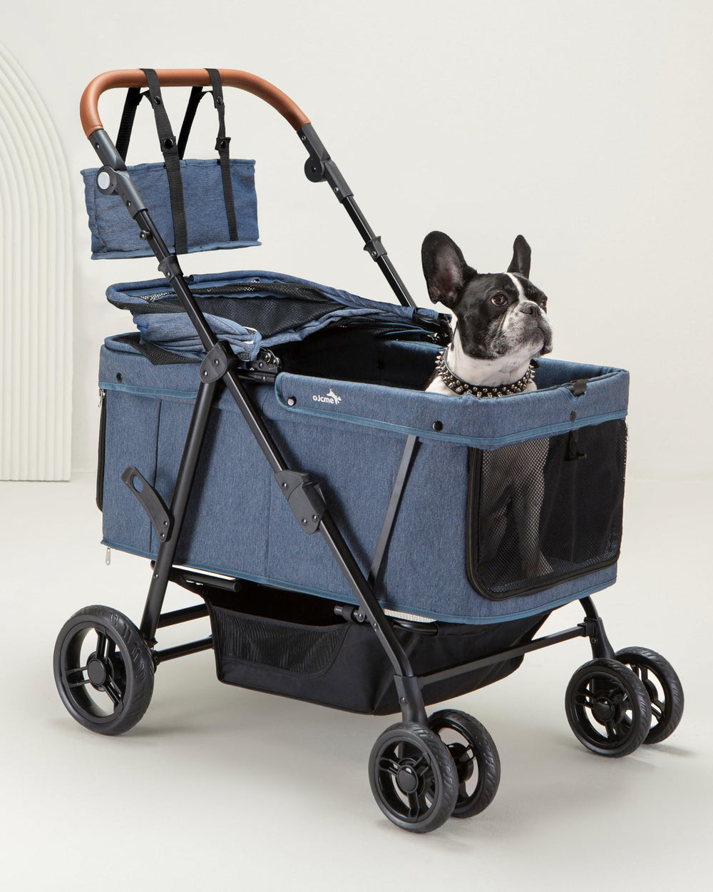 OJCME heavy-duty frame supports up to 132 lbs for large dogs.