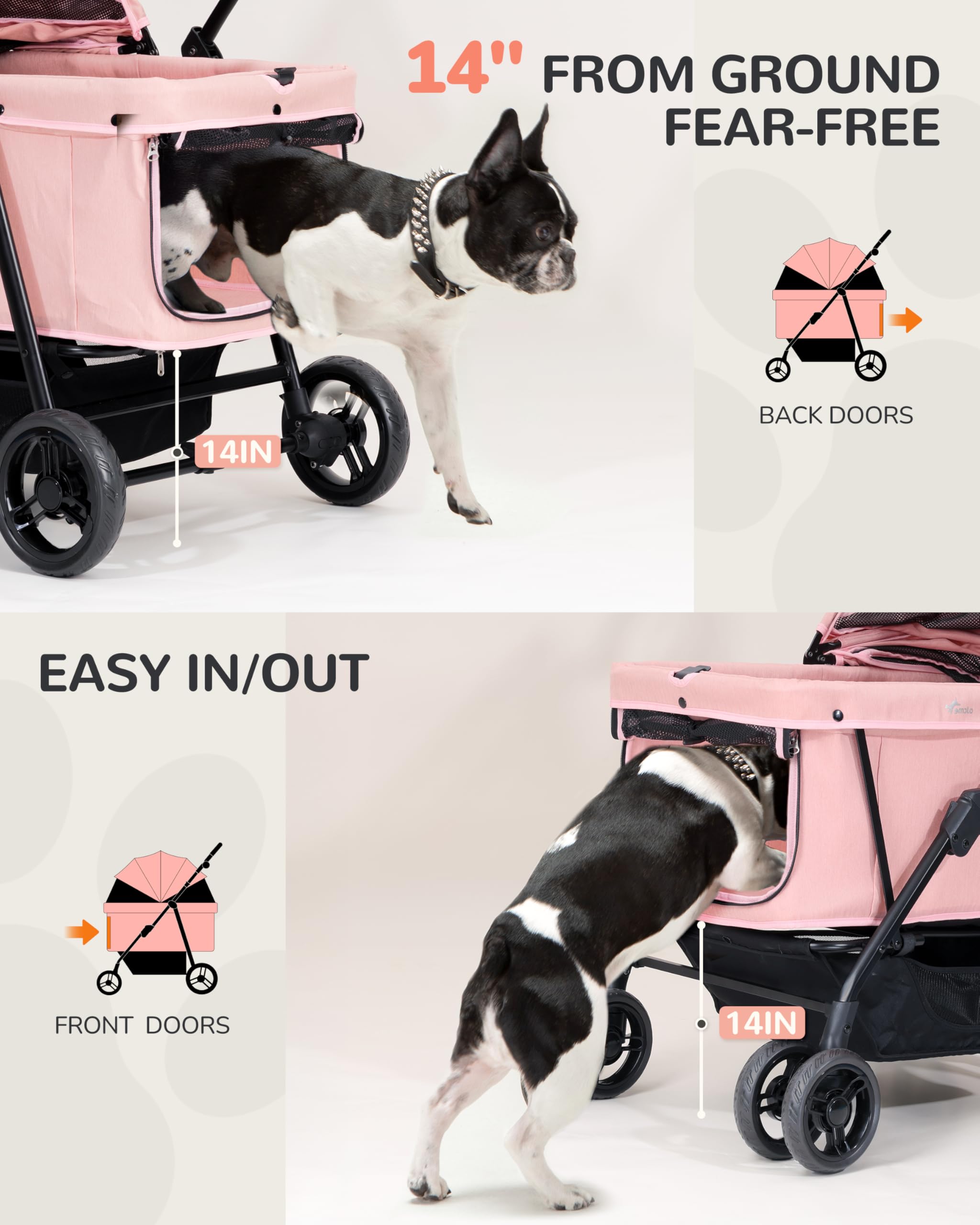 Undercarriage storage on the OJCME stroller keeps essentials within reach