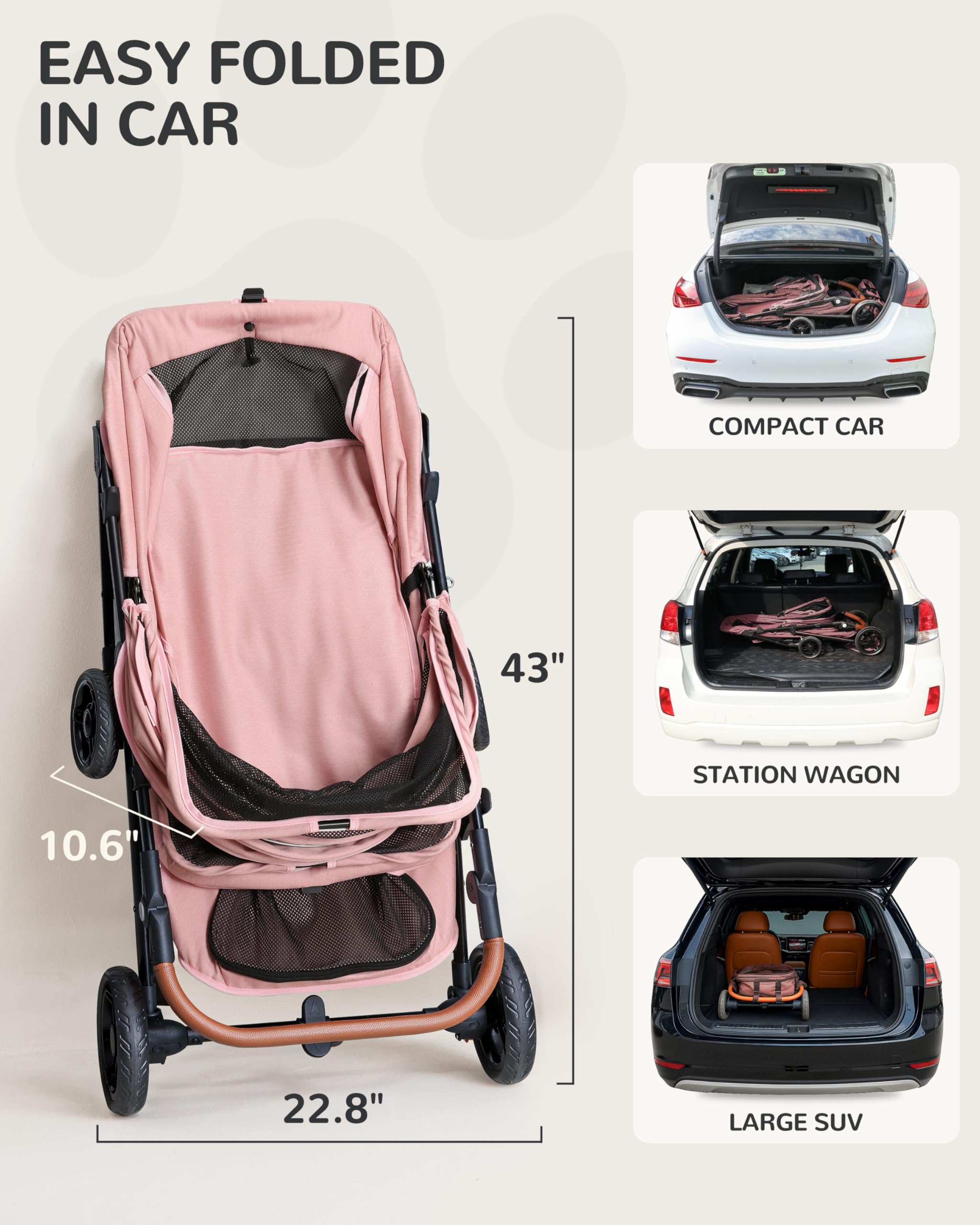 Ventilated cabin on the OJCME stroller ensures airflow during warm walks