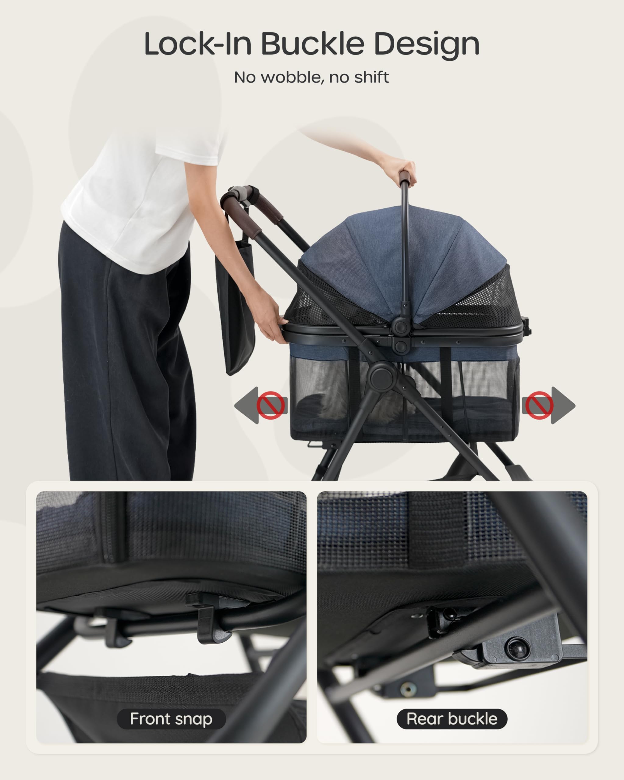 OJCME large storage bag keeps essentials within reach during walks