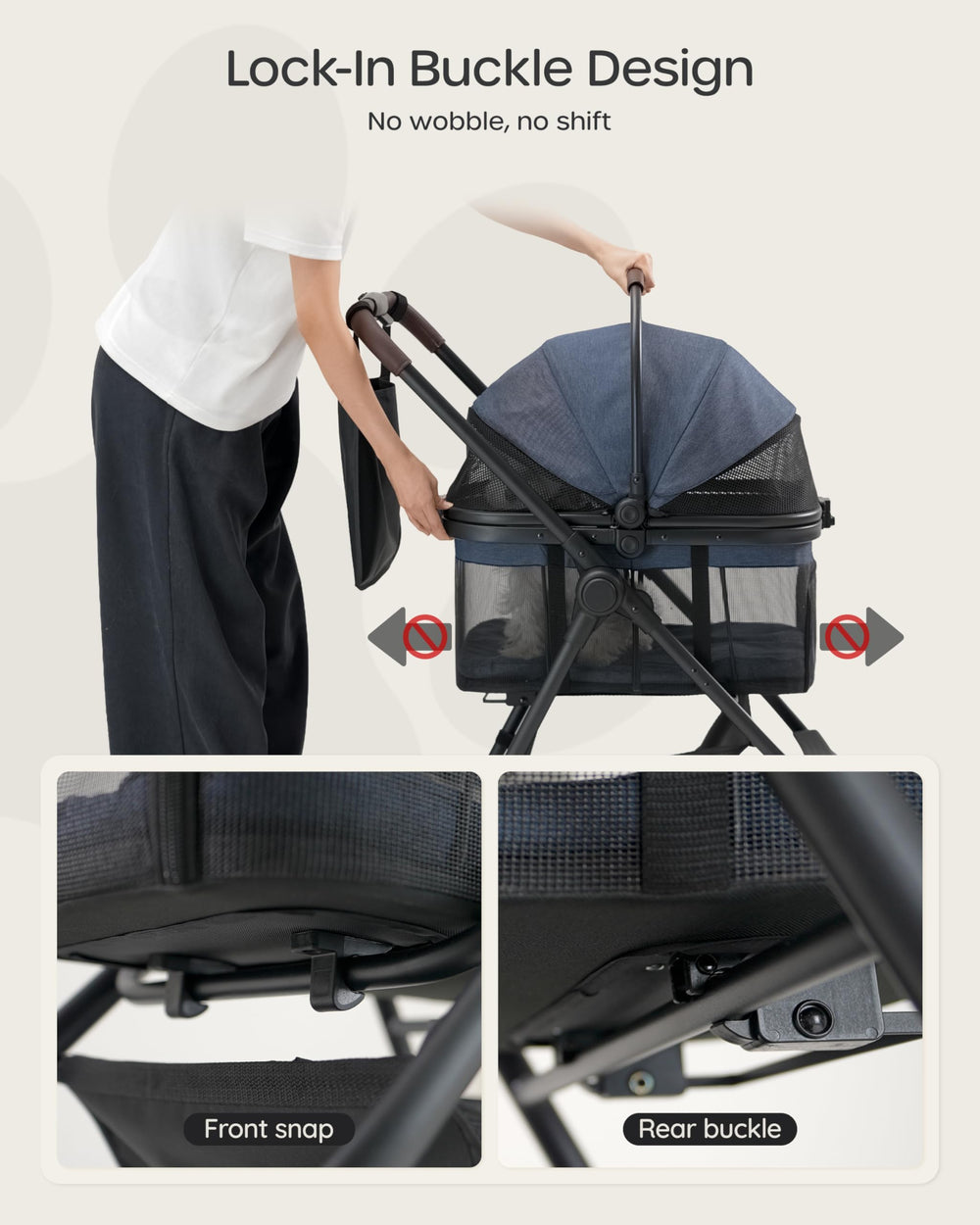 OJCME large storage bag keeps essentials within reach during walks