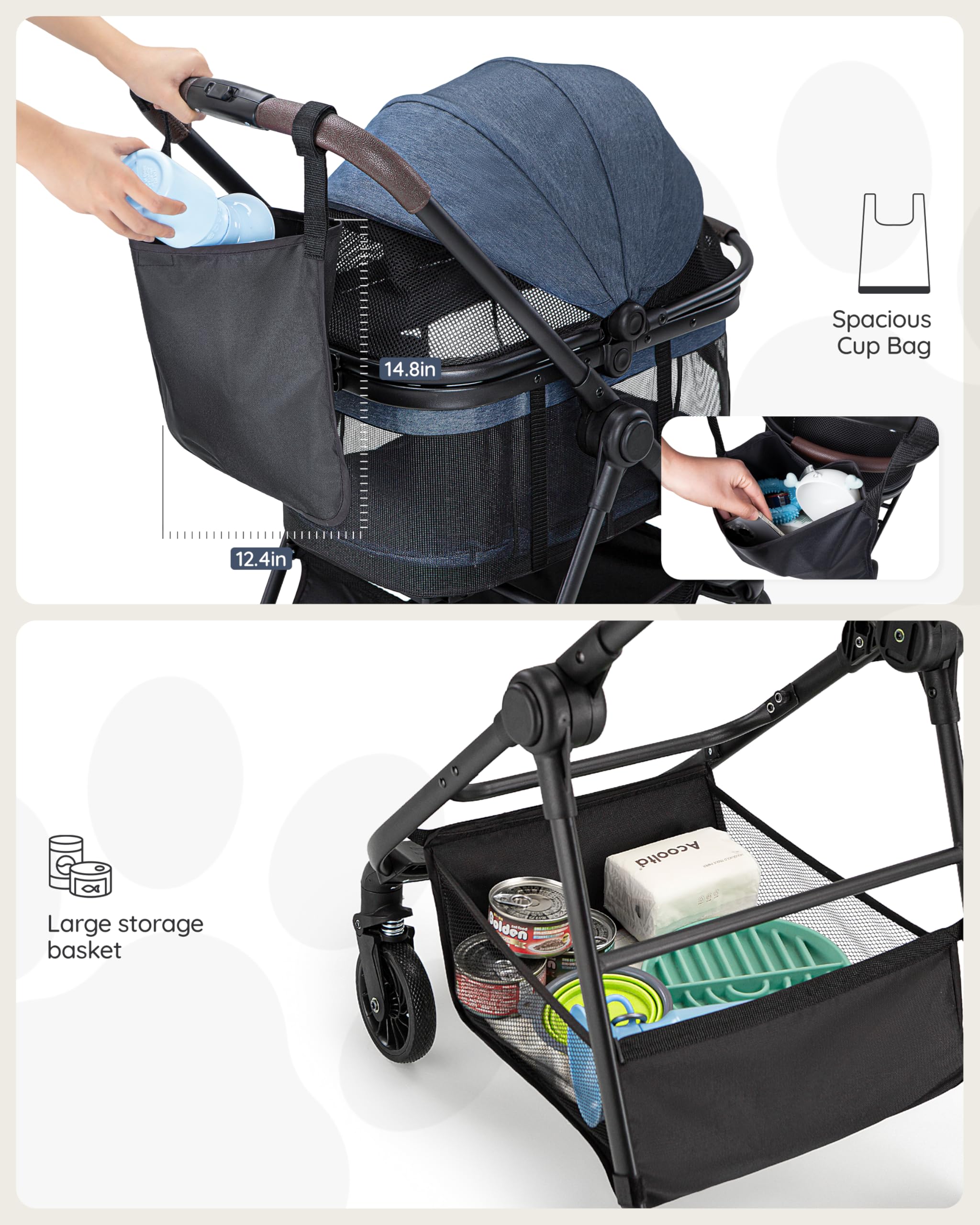 OJCME sturdy frame with PU wheels delivers a smooth, stable ride