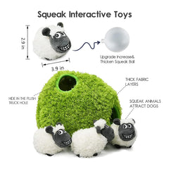 okegztoa hide-and-seek panda plush with squeaker for problem-solving fun.