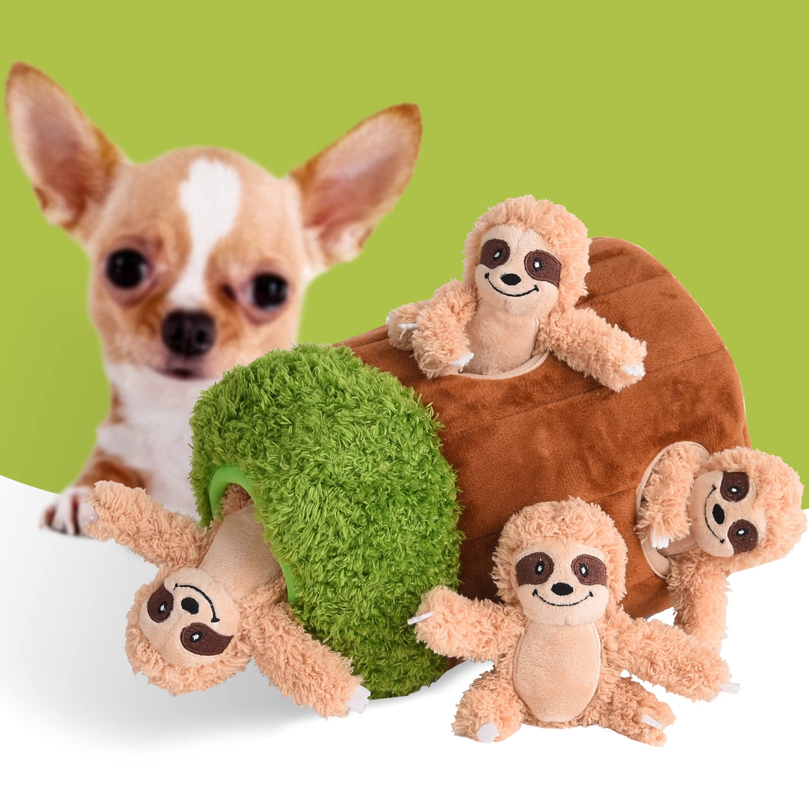 Okegztoa sloth toy supports active play for dogs of all sizes.