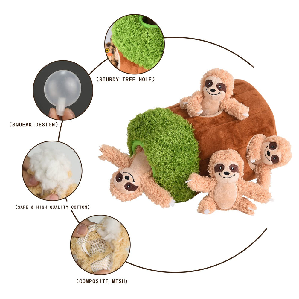 Okegztoa woodland friends burrow invites dogs to search and retrieve for rewarding play.