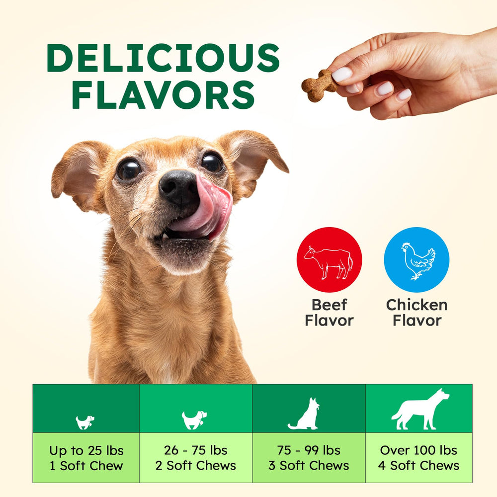 OKKÖBI Anal Gland Chews fiber ingredients label highlights digestion support.