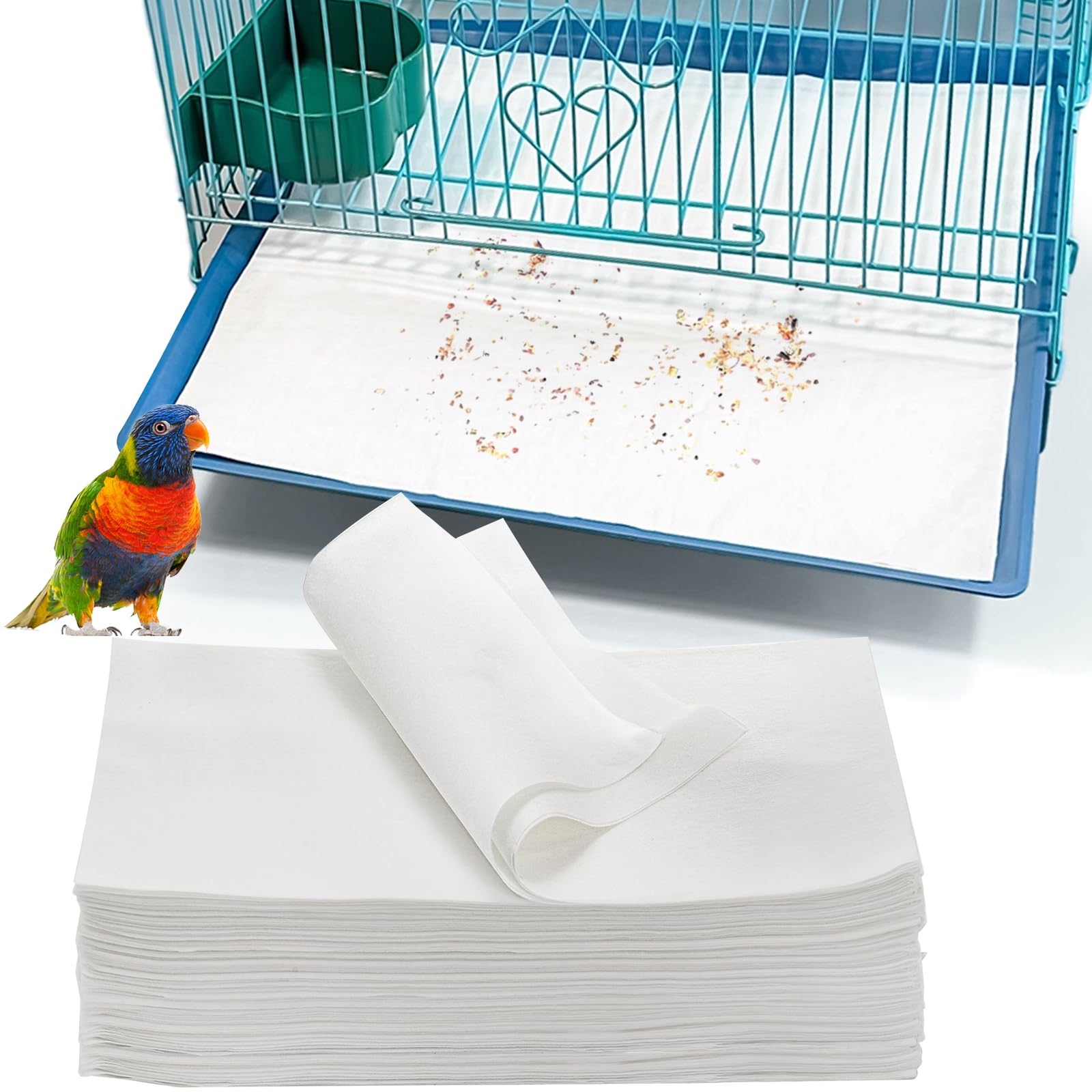 Okllen bird cage liner 11x20 inch laid flat for standard cages, keeps trays dry.